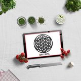 Decorita Cam Kesme Tahtası - Cam Kesme Tablası | Decorita Logolu - Kırmızı - Siyah | 20cm x 30cm - 20 x 30 cm