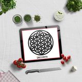 Decorita Cam Kesme Tahtası - Cam Kesme Tablası | Decorita Logolu - Kırmızı - Siyah | 29cm x 34cm - 29 x 34 cm