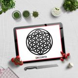 Decorita Cam Kesme Tahtası - Cam Kesme Tablası | Decorita Logolu - Kırmızı - Siyah | 30cm x 40cm - 30 x 40 cm
