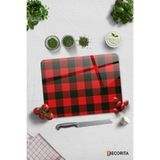 Decorita Cam Kesme Tahtası - Cam Kesme Tablası | Ekose Desen | 30cm x 40cm