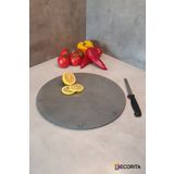 DECORITA Cam Kesme Tahtası - Cam Kesme Tablası | Füme Cam (Çap 32cm)