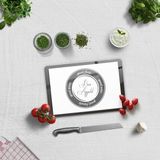 Decorita Cam Kesme Tahtası - Cam Kesme Tablası | Good Food - Beyaz Fon | 20 cm x 30 cm - Beyaz - Siyah - 20cm x 30cm