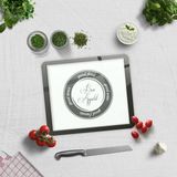 Decorita Cam Kesme Tahtası - Cam Kesme Tablası | Good Food - Beyaz Fon | 29cm x 34cm - 1 Adet