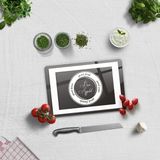 Decorita Cam Kesme Tahtası - Cam Kesme Tablası | Good Food - Siyah Fon | 20 cm x 30 cm - Beyaz - Siyah - 20cm x 30cm