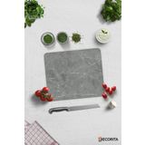 Decorita Cam Kesme Tahtası - Cam Kesme Tablası | Gri Mermer Görünümlü | 29cm X 34cm