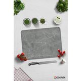 Decorita Cam Kesme Tahtası - Cam Kesme Tablası | Gri Mermer Görünümlü | 30cm X 40cm