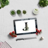 Decorita Cam Kesme Tahtası - Cam Kesme Tablası | Harfli Tasarım | 20cm x 30cm - Beyaz - J