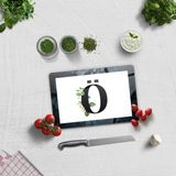 Decorita Cam Kesme Tahtası - Cam Kesme Tablası | Harfli Tasarım | 20cm x 30cm - Beyaz - O