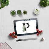 Decorita Cam Kesme Tahtası - Cam Kesme Tablası | Harfli Tasarım | 20cm x 30cm - Beyaz - P