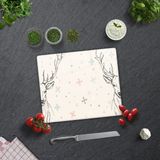 Decorita Cam Kesme Tahtası - Cam Kesme Tablası | Krem Geyikli | - 29 x 34 cm