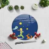 Decorita Cam Kesme Tahtası - Cam Kesme Tablası | Küçük Prens - Zaman | Çap32cm - 32 x 32 cm