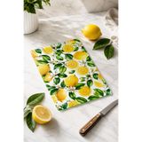 Decorita Cam Kesme Tahtası - Cam Kesme Tablası | Limon Çiçeği Desenli | 20cm x 30cm