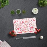 Decorita Cam Kesme Tahtası - Cam Kesme Tablası | Love - Renkli | - 20 x 30 cm