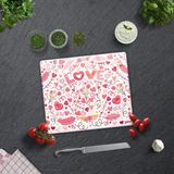 Decorita Cam Kesme Tahtası - Cam Kesme Tablası | Love - Renkli | - 29 x 34 cm