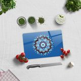 Decorita Cam Kesme Tahtası - Cam Kesme Tablası | Mandala Nazar Boncuğu | 20cm x 30cm - Renkli