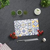 Decorita Cam Kesme Tahtası - Cam Kesme Tablası | Mavi Çini Desen | 20cm X 30cm Renkli