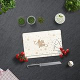 Decorita Cam Kesme Tahtası - Cam Kesme Tablası | Mutlu Yıllar Krem | - 20 x 30 cm