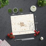 Decorita Cam Kesme Tahtası - Cam Kesme Tablası | Mutlu Yıllar Krem | - 29 x 34 cm