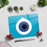 Decorita Cam Kesme Tahtası - Cam Kesme Tablası | Nazar Boncuğu | 30cm x 40cm - Mavi