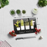 Decorita Cam Kesme Tahtası | Cam Kesme Tablası | Perfect Match - Siyah Fon | - 20 cm