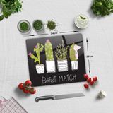 Decorita Cam Kesme Tahtası | Cam Kesme Tablası | Perfect Match - Siyah Fon | - 29 cm
