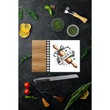Decorita Cam Kesme Tahtası - Cam Kesme Tablası | Pötikare - Merdane Temalı Ahşap Desenli | 20cm x 30cm