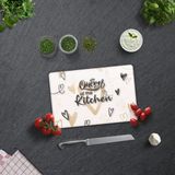 Decorita Cam Kesme Tahtası - Cam Kesme Tablası | Queen Of Te Kitchen - Krem | - 20 x 30 cm
