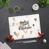 Decorita Cam Kesme Tahtası - Cam Kesme Tablası | Queen Of Te Kitchen - Krem | - 30 x 40 cm