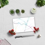 Decorita Cam Kesme Tahtası - Cam Kesme Tablası | Renkli Beyaz Mermer | 20cm x 30cm - 20 x 30 cm