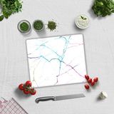 Decorita Cam Kesme Tahtası - Cam Kesme Tablası | Renkli Beyaz Mermer | 29cm x 34cm - 29 x 34 cm
