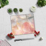 Decorita Cam Kesme Tahtası - Cam Kesme Tablası | Romantik Mermer | 29CM x 34CM - 29 x 34 cm