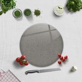 Decorita Cam Kesme Tahtası - Cam Kesme Tablası | Seramik Desen - Koyu Fon | Çap32cm - 32 x 32 cm