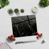 Decorita Cam Kesme Tahtası - Cam Kesme Tablası | Siyah Mermer Görünümlü | 29cm x 34cm - 29 x 34 cm