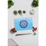 Decorita Cam Kesme Tahtası - Cam Kesme Tablası | Turkuaz Nazar Boncuğu | 20cm x 30cm