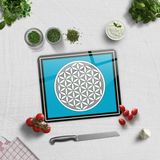 Decorita Cam Kesme Tahtası - Cam Kesme Tablası | Yaşam Çiçeği | 29cm x 34cm