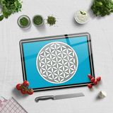 Decorita Cam Kesme Tahtası - Cam Kesme Tablası | Yaşam Çiçeği | 30cm x 40cm