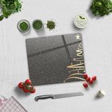 Decorita Cam Kesme Tahtası - Cam Kesme Tablası | Yeni Yıl Füme | - 29 x 34 cm