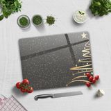 Decorita Cam Kesme Tahtası - Cam Kesme Tablası | Yeni Yıl Füme | - 30 x 40 cm