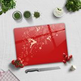 Decorita Cam Kesme Tahtası - Cam Kesme Tablası | Yeni Yıl Kırmızı | - 30 x 40 cm