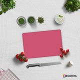 Decorıta Cam Kesme Tahtası| Düz Renk - Neon Pembe