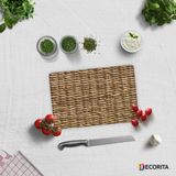 Decorıta Cam Kesme Tahtası| Hasır Görünümlü