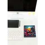 Decorita Cam Mouse Pad | Cam Masa Matı | Cute Monsters | Small | 18CM x 22CM