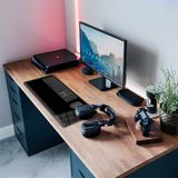 Decorita Cam Mouse Pad | Cam Masa Matı | Düz Renk - Siyah | Large | 40CM x 80CM