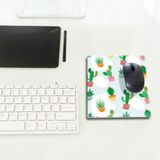 Decorita Cam Mouse Pad | Cam Masa Matı | Kaktüs Tasarım | Small | 18CM x 22CM