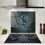 Decorita Cam Ocak Arkası Koruyucu | Doğal Taş Desen | 52cm X 60cm - 1 Adet