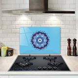 Decorita Cam Ocak Arkası Koruyucu | Turkuaz Nazar Boncuğu | 40cm X 60cm