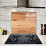 Decorita Cam Ocak Arkası Koruyucu | Yeni Ahşap Desen | - 52 x 60 cm