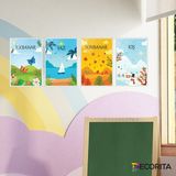 Decorita Cam Pano 4'lü Set Mevsimler 20cm x 30cm Yazı Tahtaları Renkli Tasarım