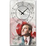 Decorıta Cam Saat | Atatürk Desen Çok Renkli
