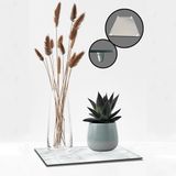 Decorita Cam Saksı Altlığı | Klasik Mermer Görünümlü | - 29 x 34 cm